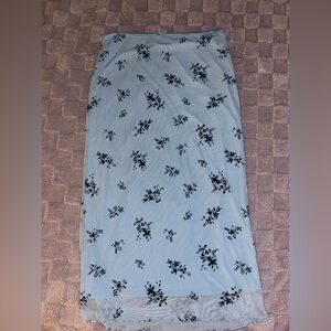 No Boundaries Blue Midi mesh Skirt